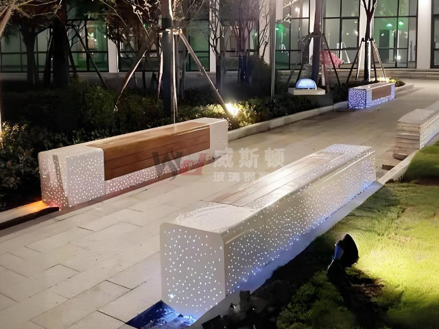 点亮城市夜晚的精灵户外发光长条形玻璃钢座椅