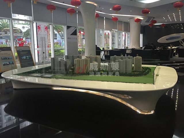 售楼部方形发光玻璃钢沙盘置物架