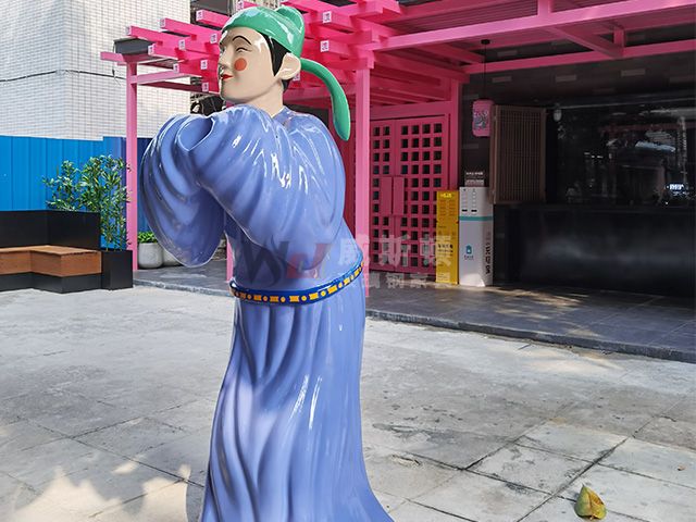 店铺迎宾形象玻璃钢人物雕塑