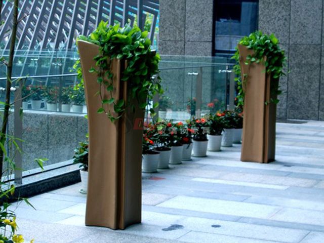 高瓶玻璃钢景观花盆