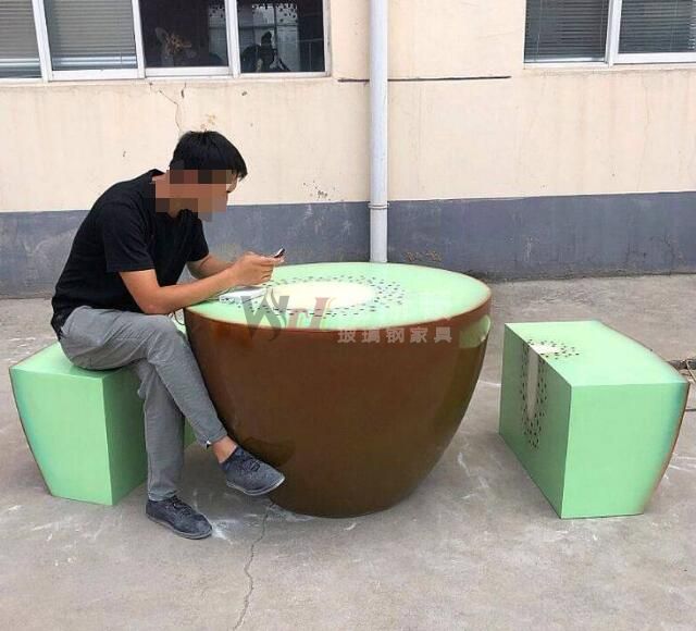 户外玻璃钢猕猴桃休闲椅成为主流